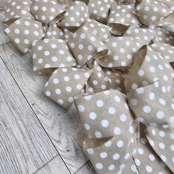 Christmas Tree Bows, Set of 6 Beige Polka Dot Bows, Holiday Bows, Christmas Bows - Picture 6 of 8